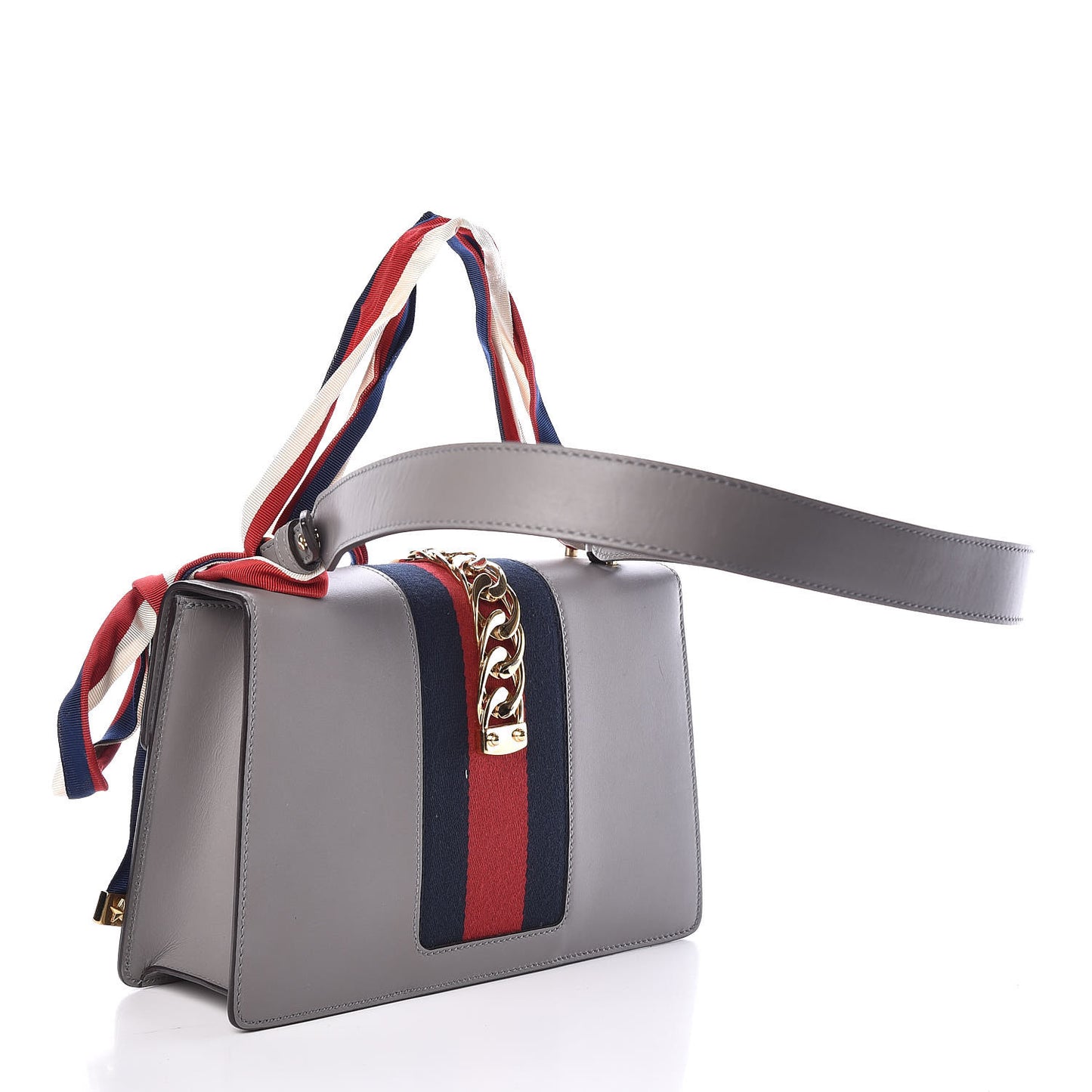 Calfskin Small Sylvie Shoulder Bag Deep Grey