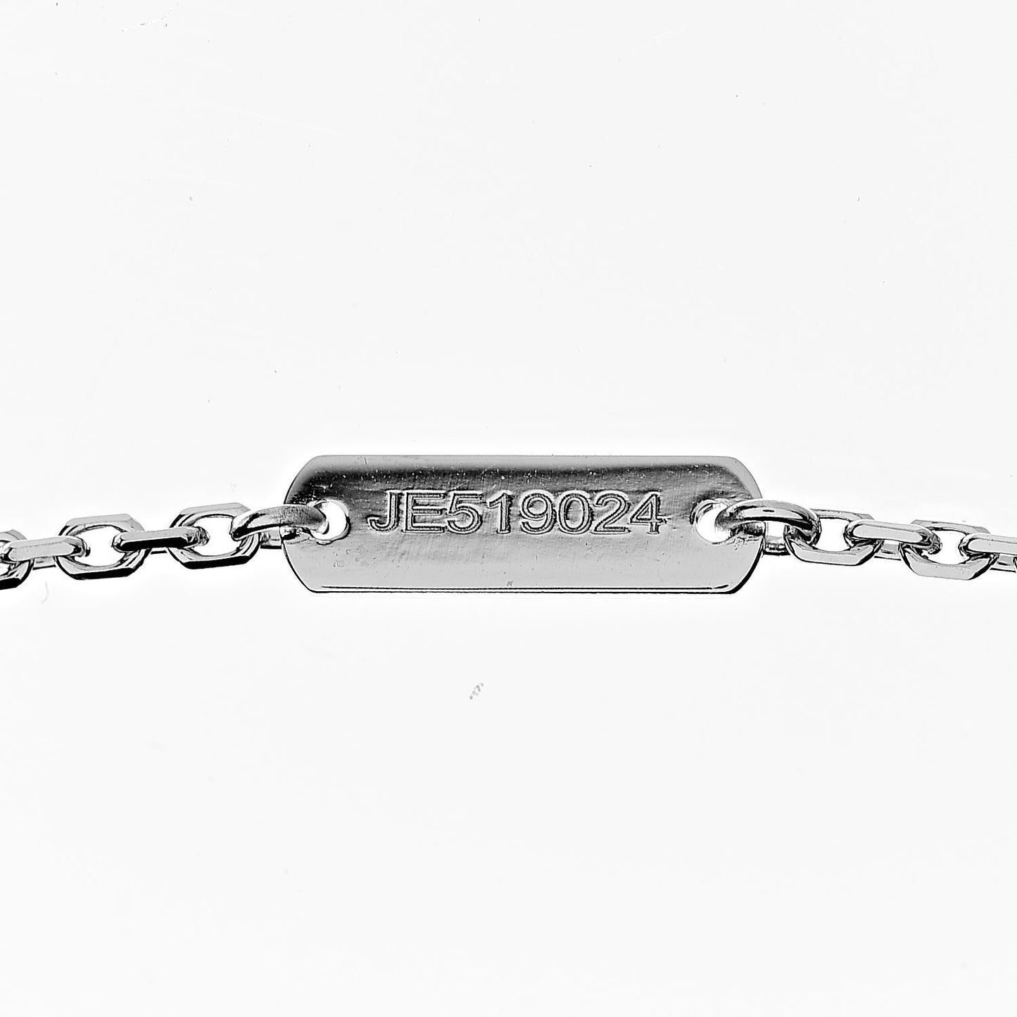18K White Gold Mother of Pearl Vintage Alhambra Pendant Necklace