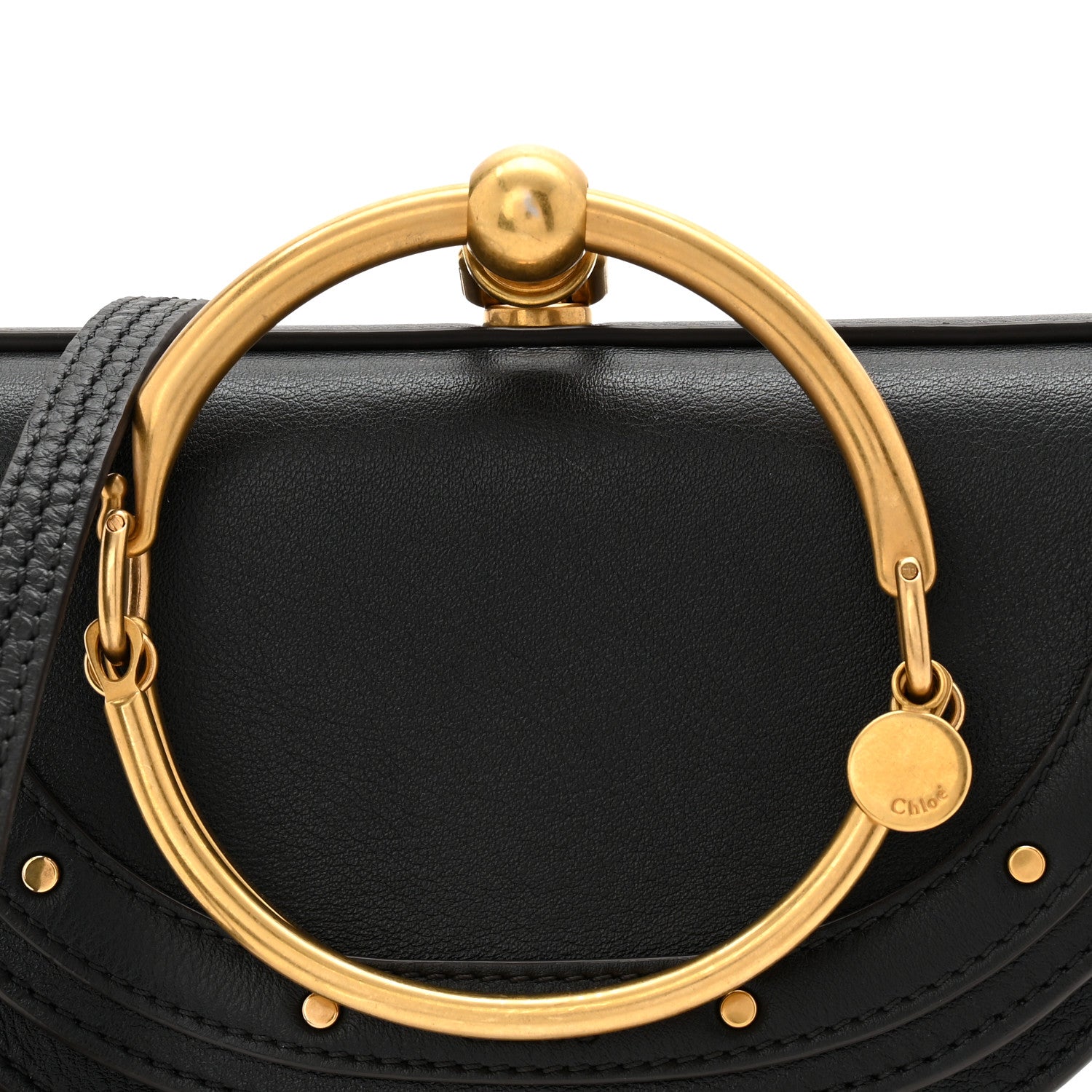 Chloe Calfskin Small Nile Bracelet Minaudiere Bag Black 1801664