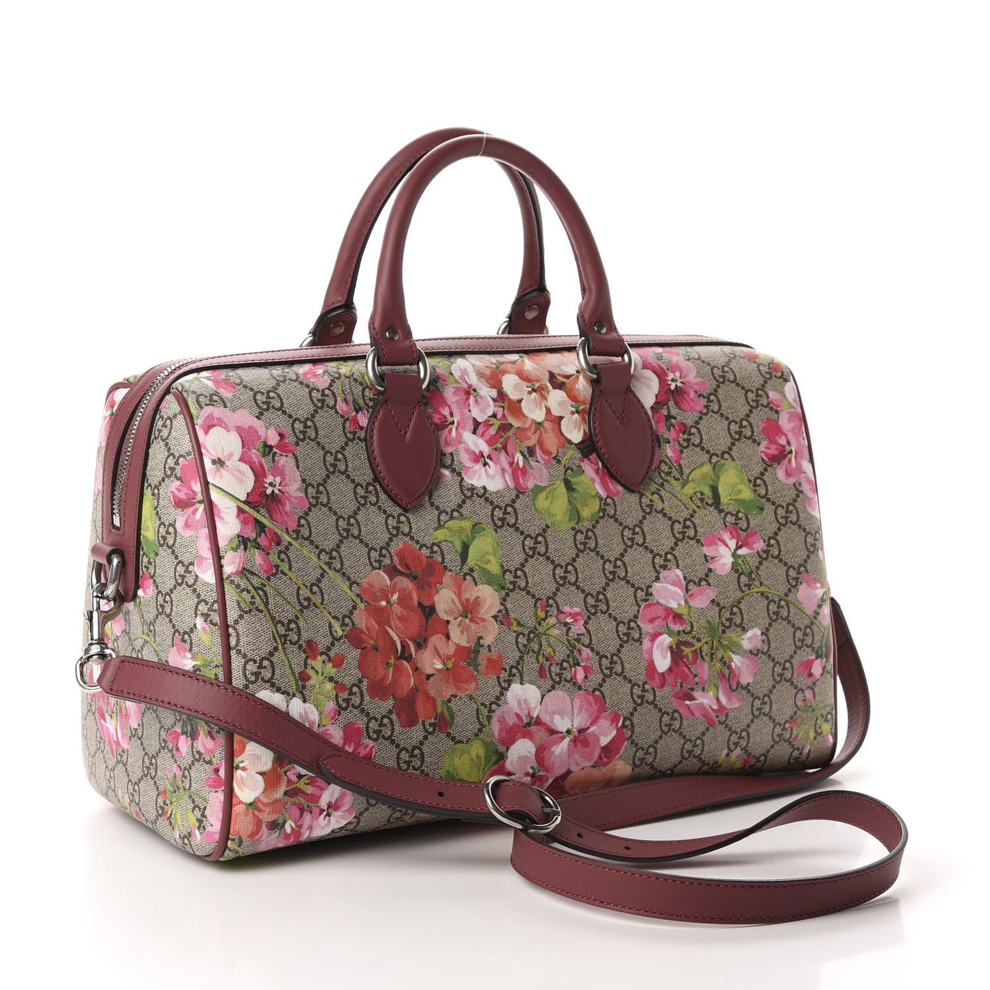 GG Supreme Monogram Blooms Medium Boston Beige Multicolor Dry Rose