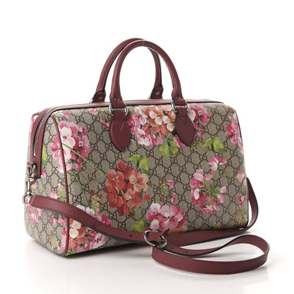 Gucci GG Supreme Monogram Blooms Medium Boston Beige Multicolor Dry Rose 4 of 11
