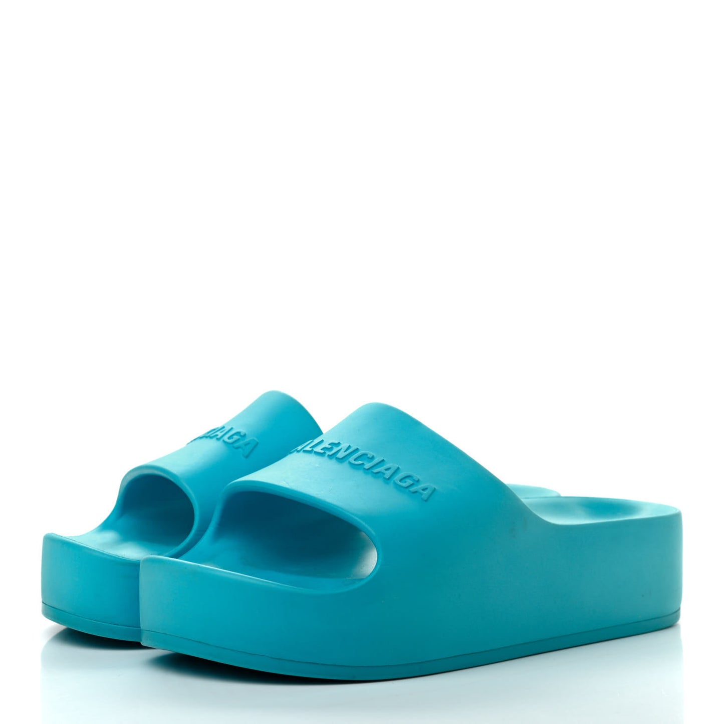 Rubber Womens Chunky Slide Sandals 38 Blue