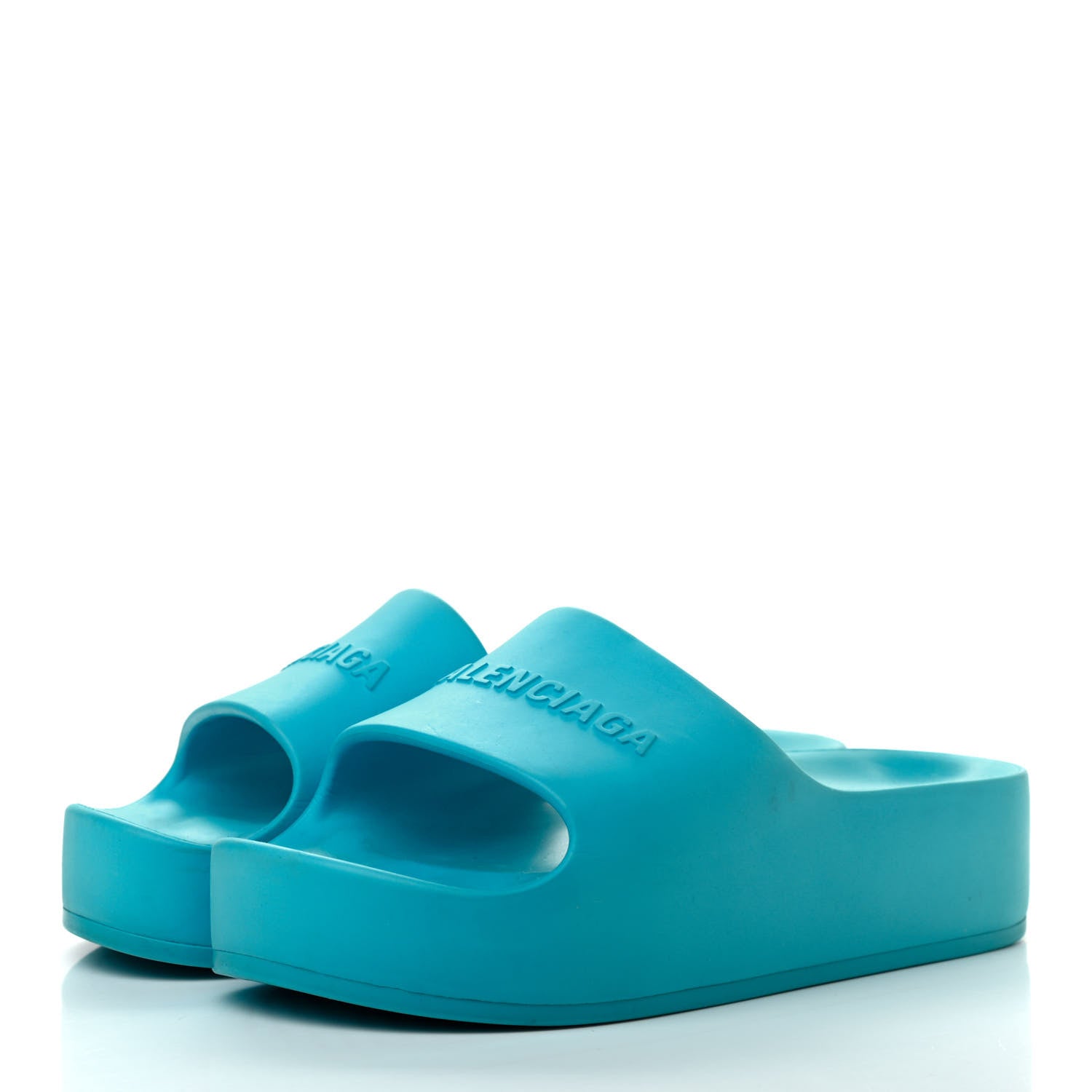 Balenciaga Rubber Womens Chunky Slide Sandals 38 Blue 3 of 6