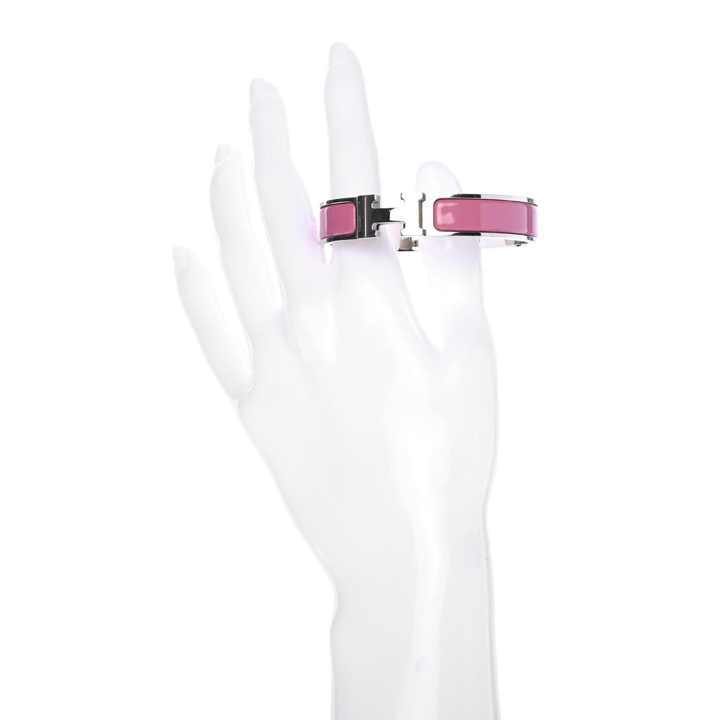 Enamel Narrow Clic Clac H Bracelet PM Rose Flamingo