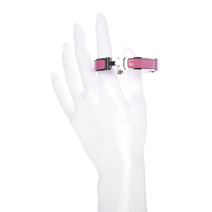 Hermes Enamel Narrow Clic Clac H Bracelet PM Rose Flamingo 2 of 4