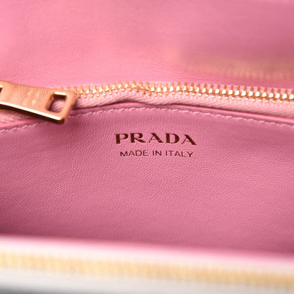 Prada Calfskin Floreale Medium Galleria Double Zip Tote White Rosa 6 of 10