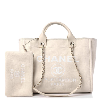 Chanel Mixed Fibers Small Deauville Tote White 1 of 10