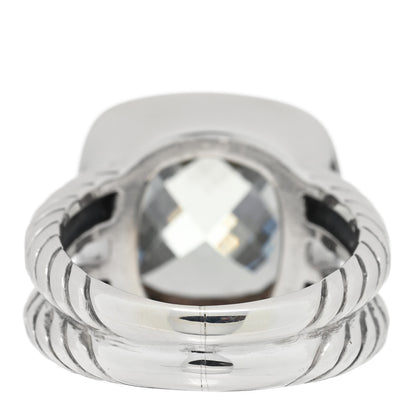 David Yurman Sterling Silver Diamond Prasiolite 11mm Albion Ring 53 6.25 3 of 4