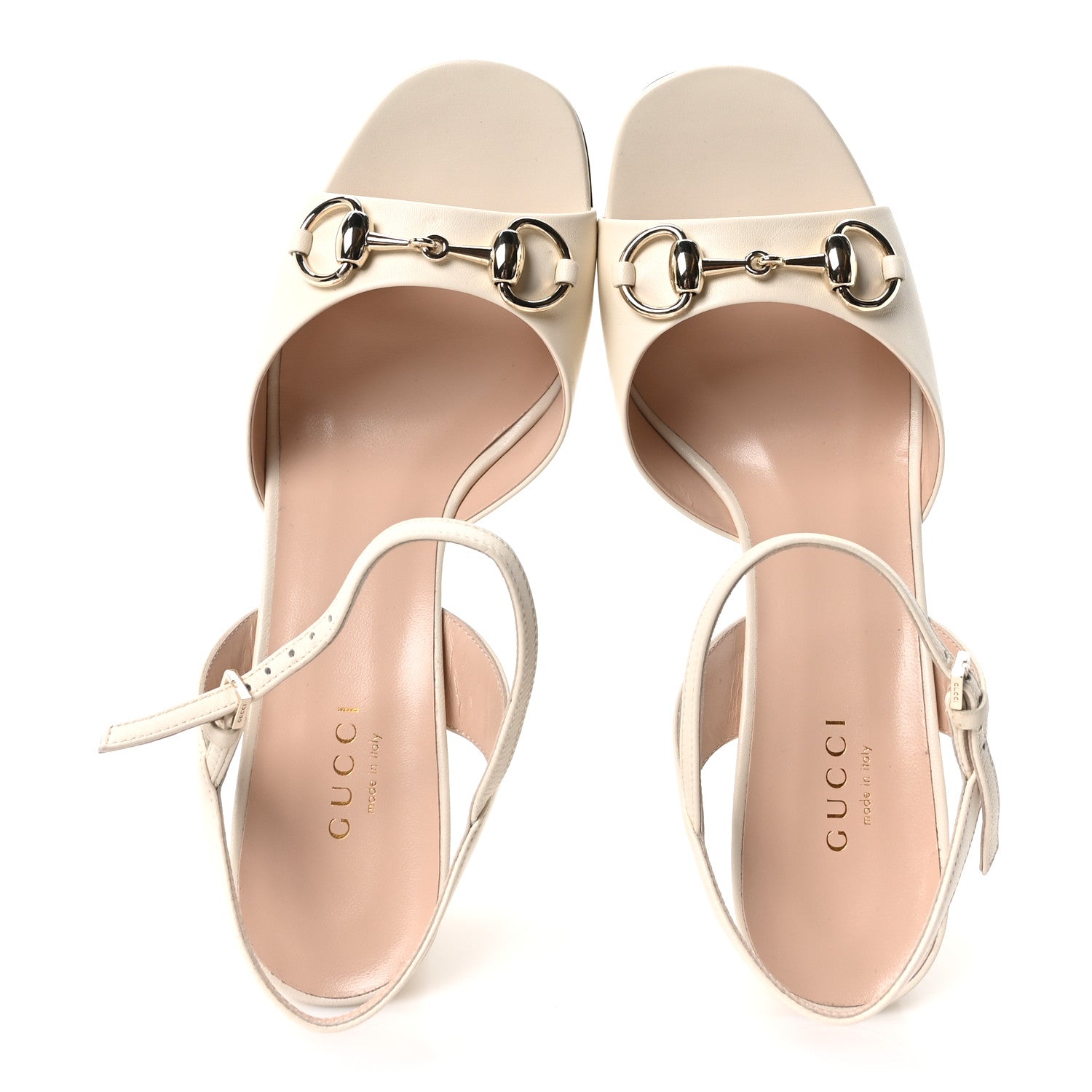 Gucci Malaga Kid Horsebit Lady 75mm Sandals 36.5 Mystic White 2 of 8