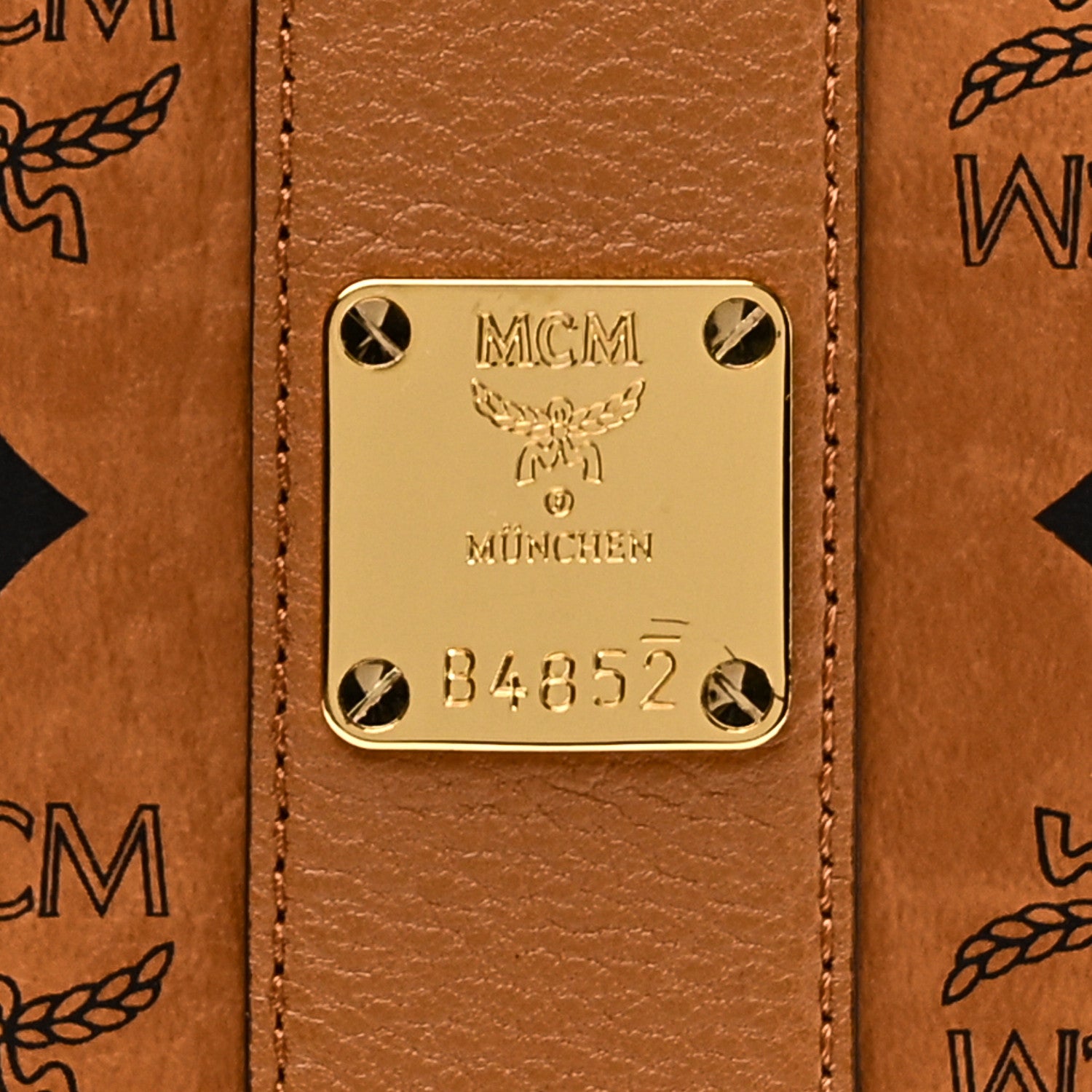 MCM Visetos Medium Liz Reversible Shopper Tote Cognac 12 of 16