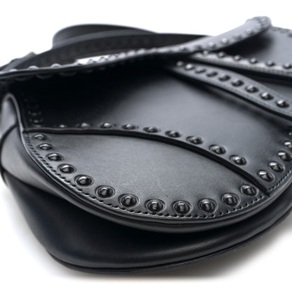 Christian Dior Calfskin Studded Saddle Bag With Strap Black 8 of 9