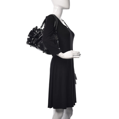 Valentino Garavani Patent Lacca Bow Bowler Tote Black 2 of 11