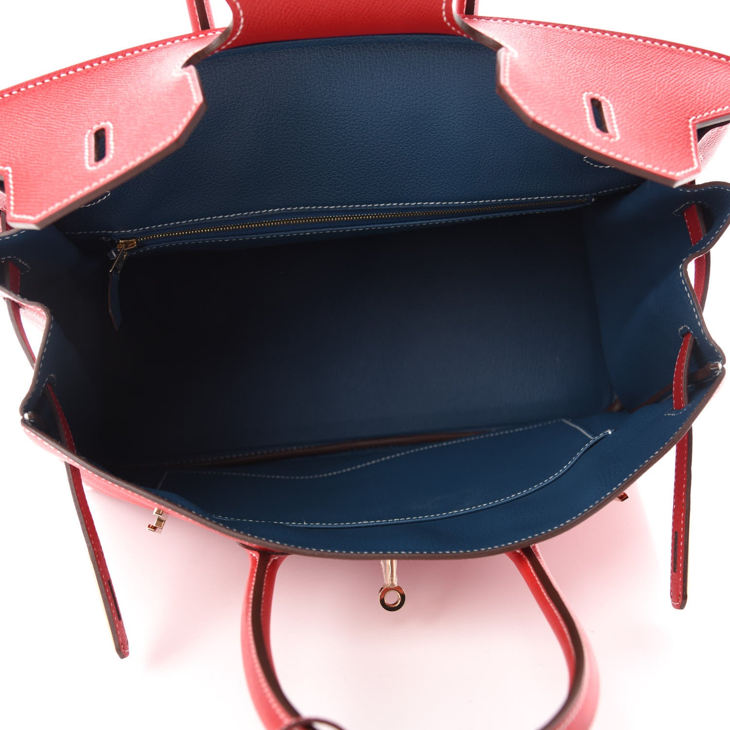 Hermes Epsom Candy Birkin 35 Rouge Casaque Bleu Thalassa 5 of 12