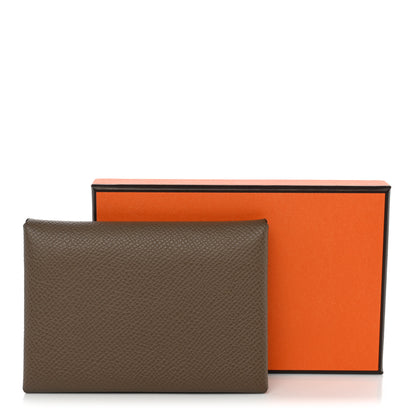Hermes Epsom Calvi Duo Card Case Etoupe 8 of 8