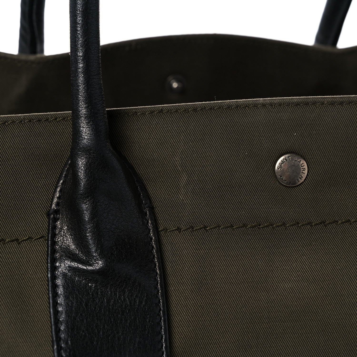 Saint Laurent Linen Calfskin Rive Gauche Tote Khaki 24 of 30