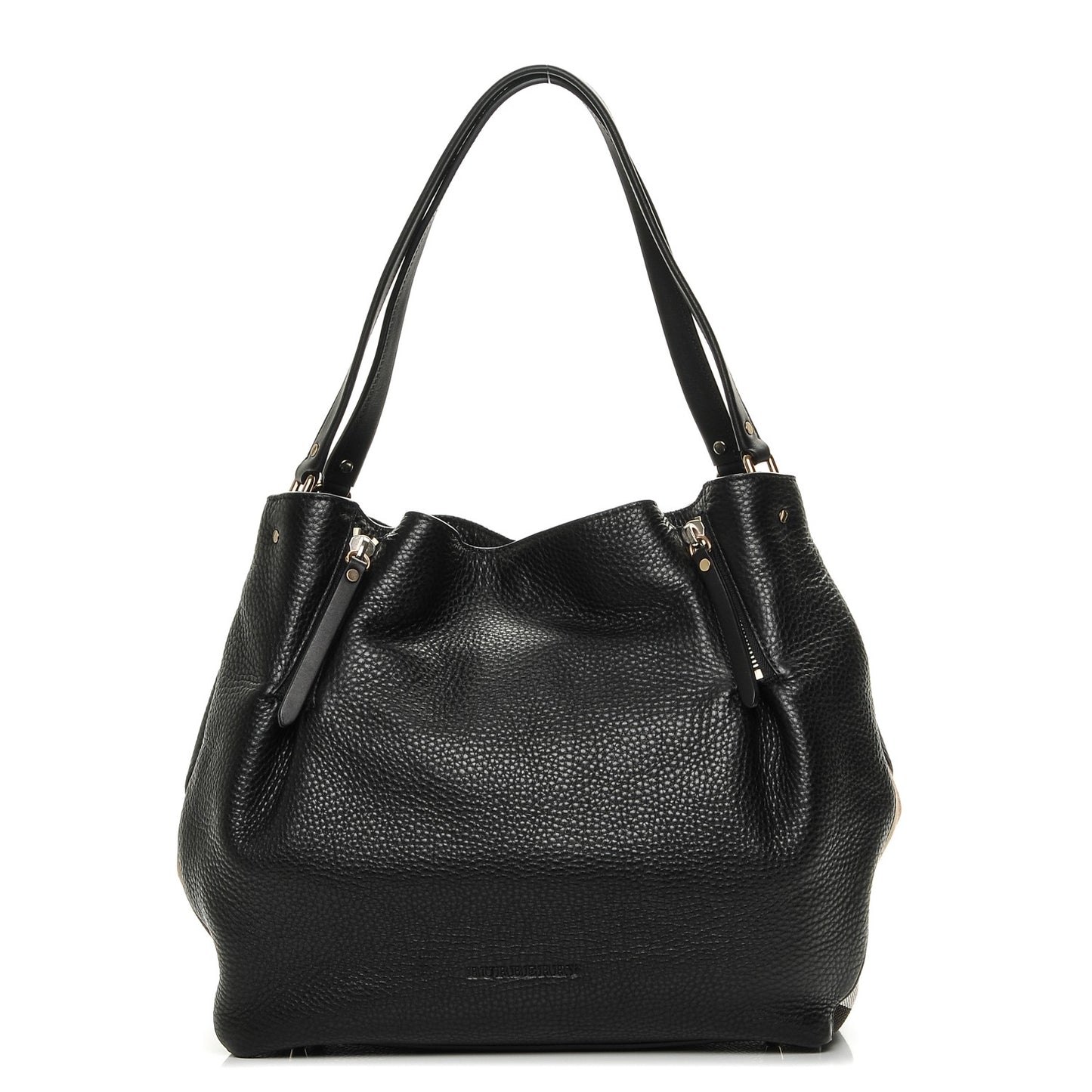 Grainy Calfskin House Check Medium Maidstone Black