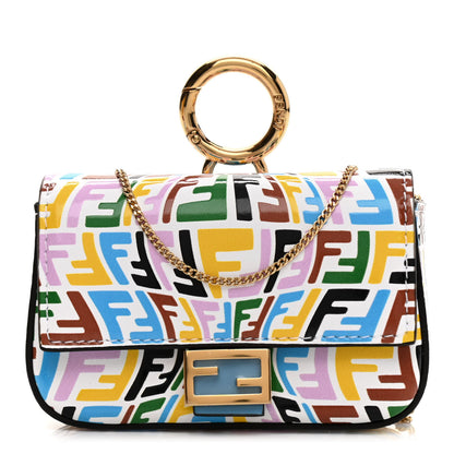 Fendi X SARAH COLEMAN Vitello Liberty Ceylon Micro FF Fish Eye Embossed Nano Baguette Charm Multicolor Cyber Blue 1 of 8