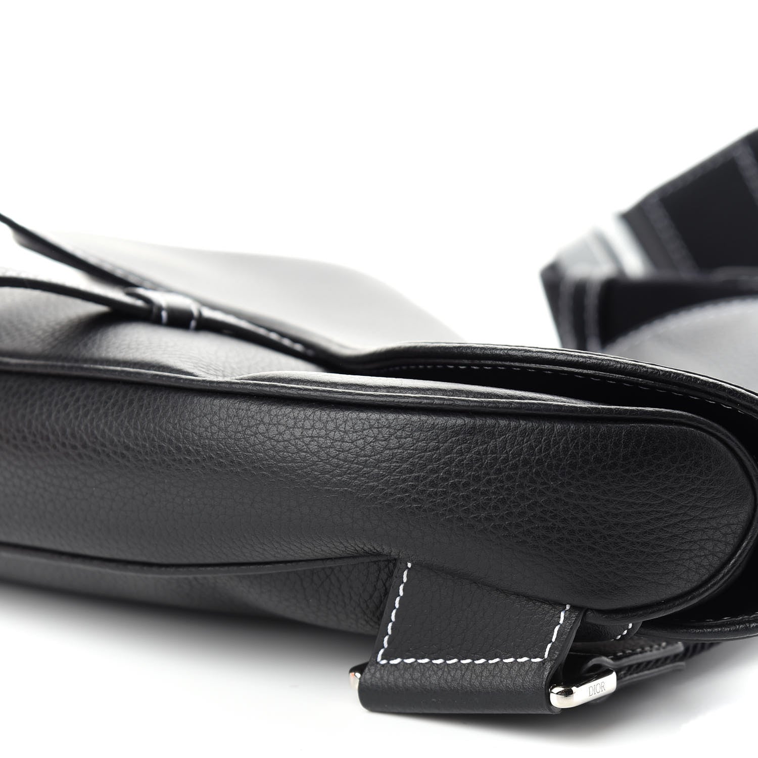 Christian Dior Calfskin Mens Saddle Bag Black 10 of 12