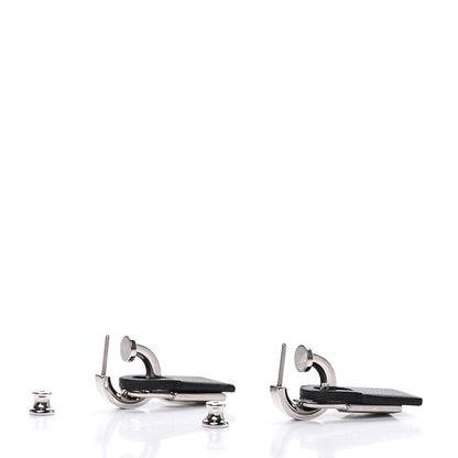 Hermes Palladium Swift O'Kelly Earrings Black 3 of 6