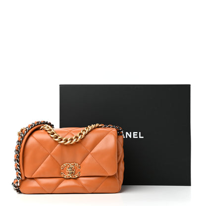 Chanel Lambskin Quilted Medium Chanel 19 Flap Light Brown 11 of 11
