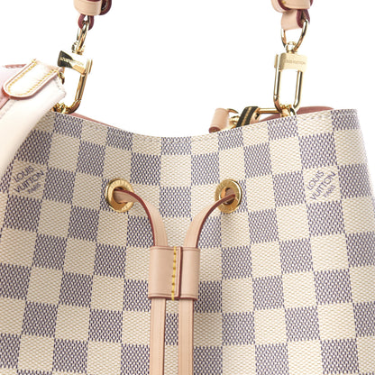 Louis Vuitton Damier Azur Braided Neonoe MM Peach Cream 10 of 10