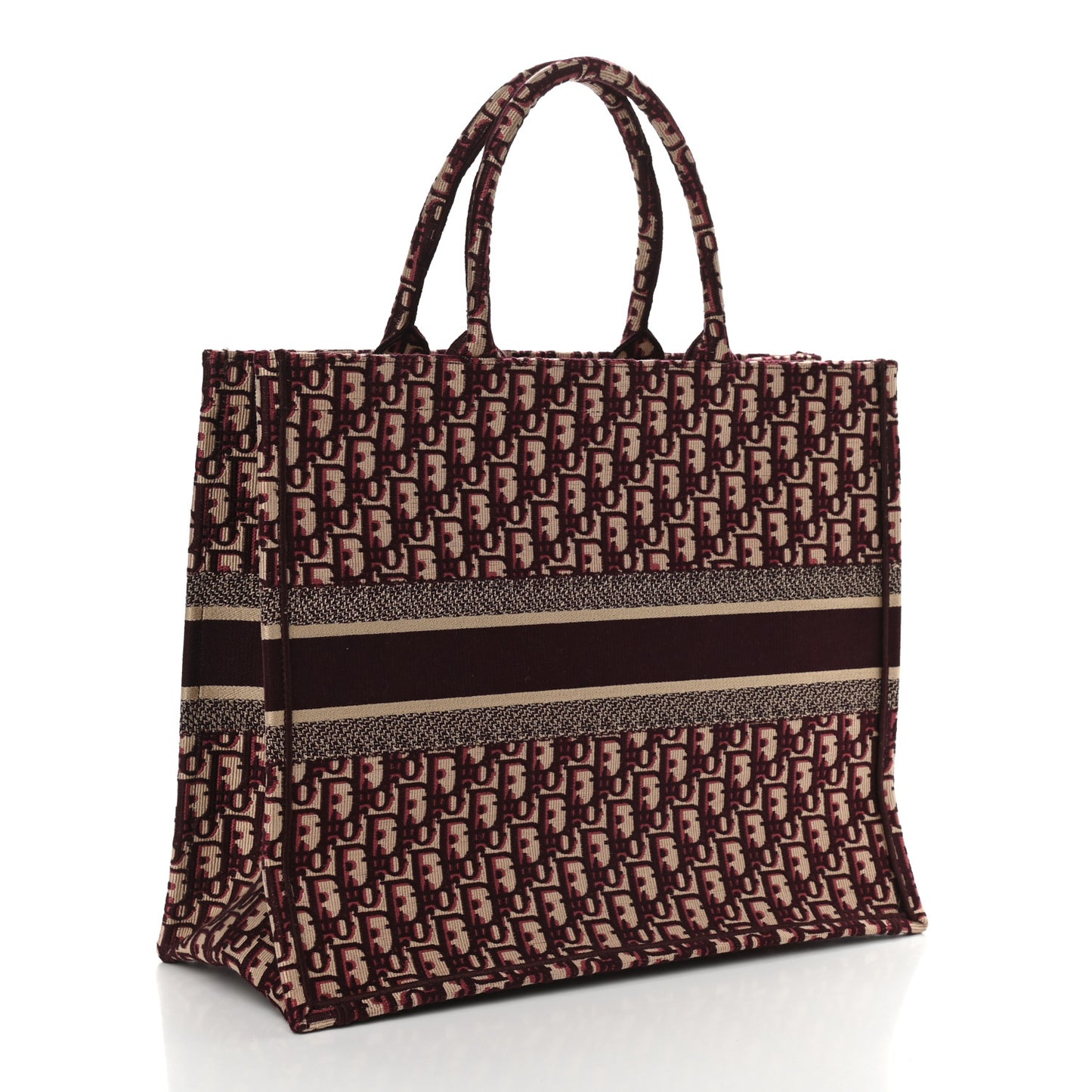 Oblique Large Book Tote Burgundy Multicolor