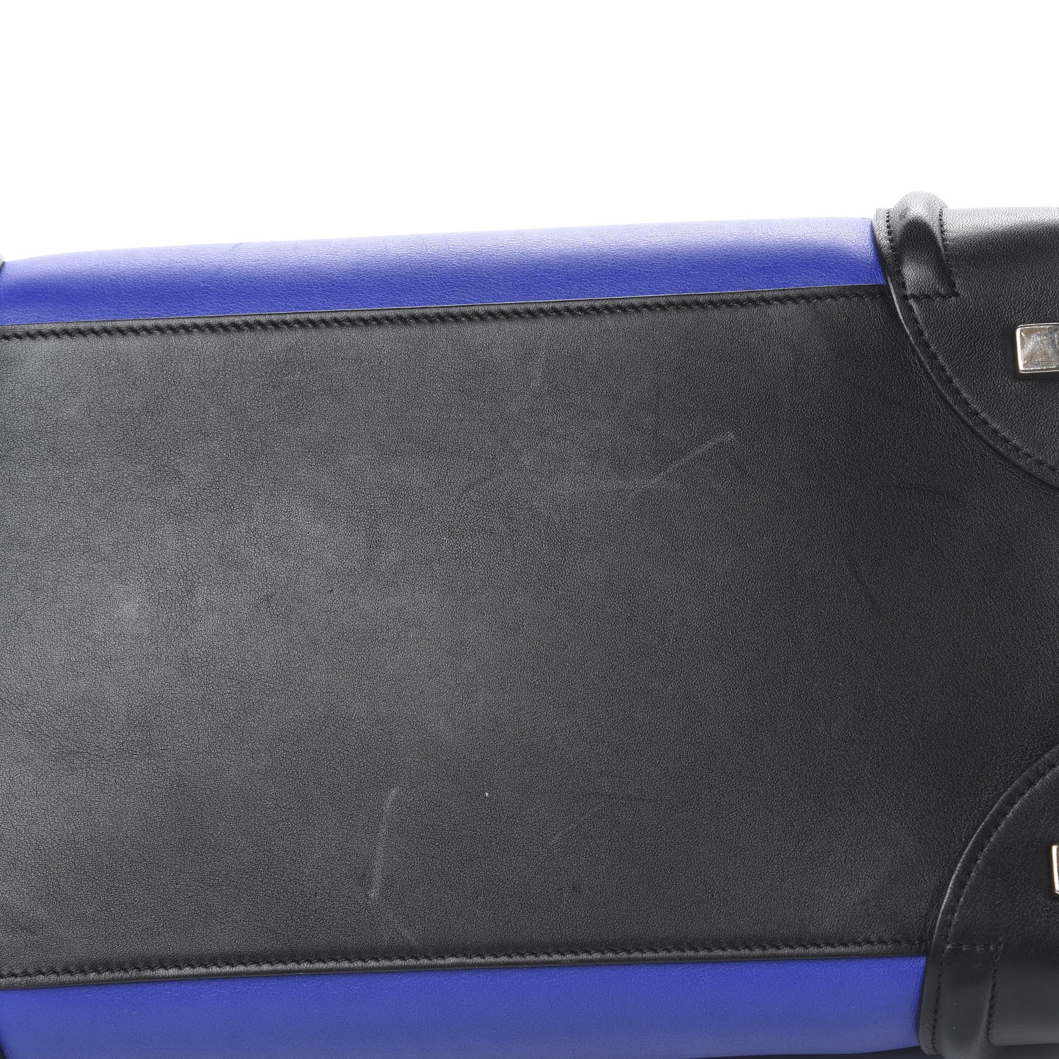 Celine Grained Calfskin Mini Tri-Color Luggage Indigo 9 of 10