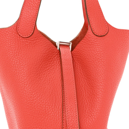 Hermes Taurillon Clemence Picotin Lock 18 PM Rouge Pivoine 7 of 9