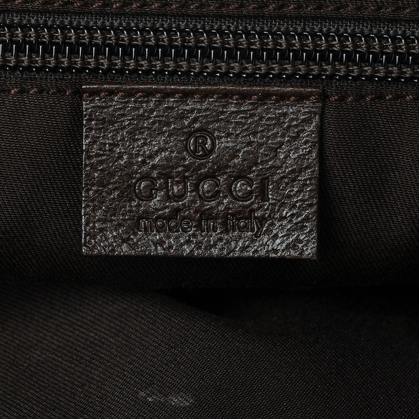 GG Monogram Large Web Handle Bucket Tote Dark Brown