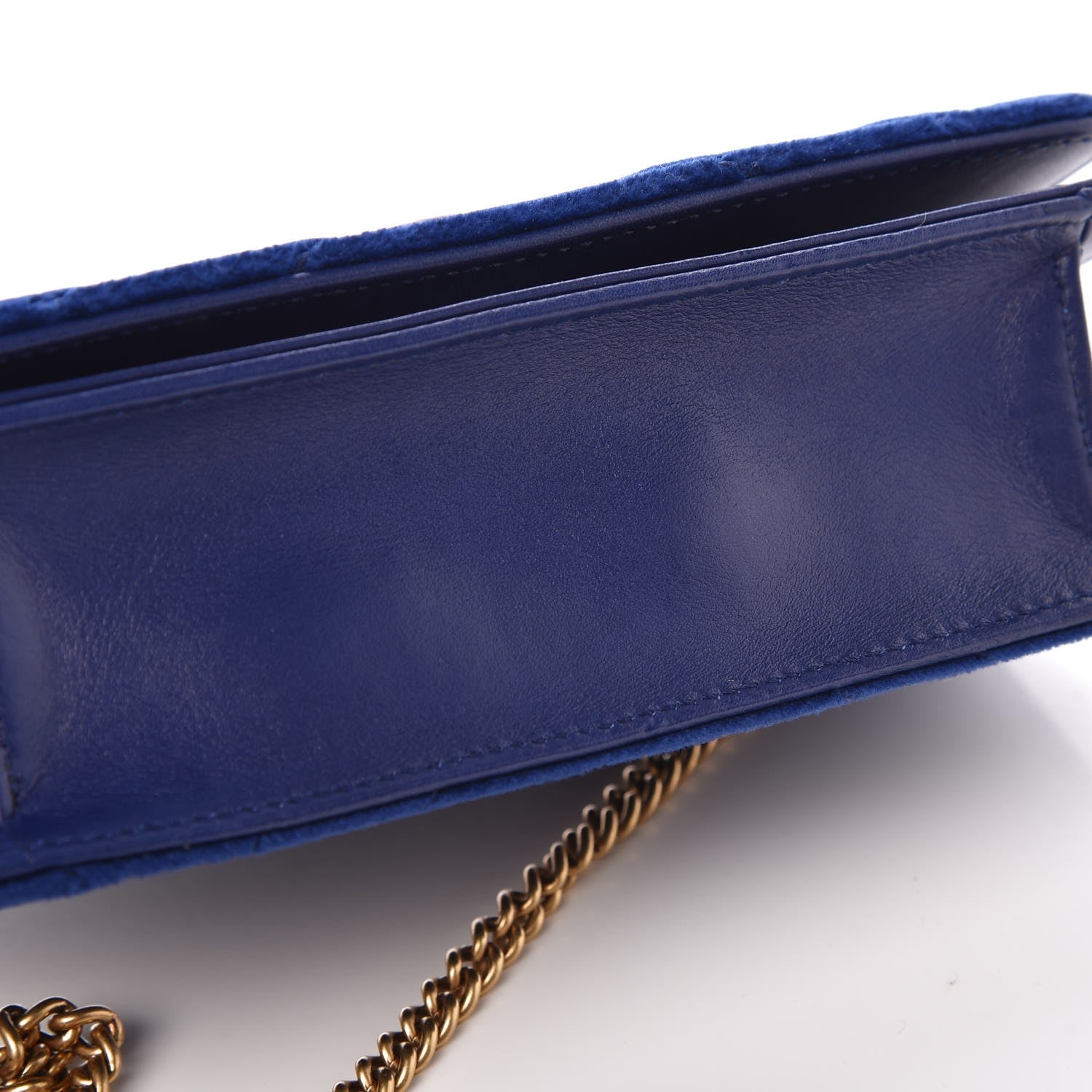 Gucci Velvet Matelasse GG Marmont Mini Bag Cobalt Blue 7 of 9
