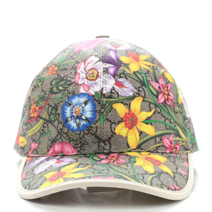 Gucci GG Supreme Flora Claudia Baseball Hat 57 M White 3 of 11