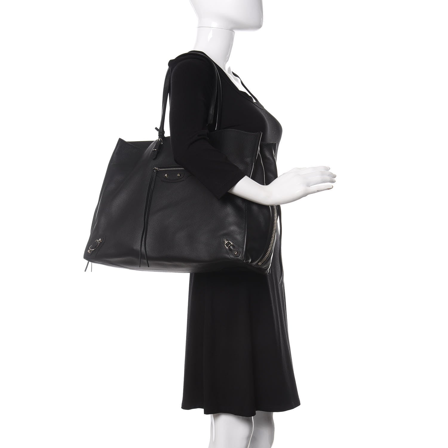 Balenciaga Supple Calfskin Papier A4 Zip Around Tote Black 2 of 11