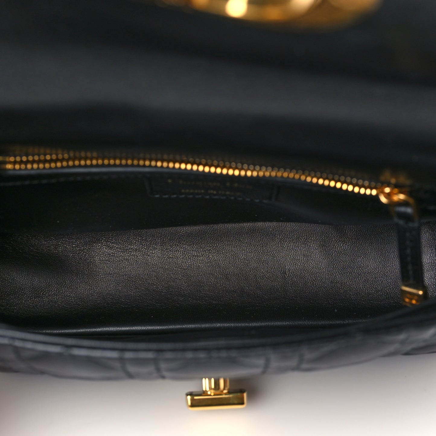 Calfskin Cannage Small Caro Bag Black