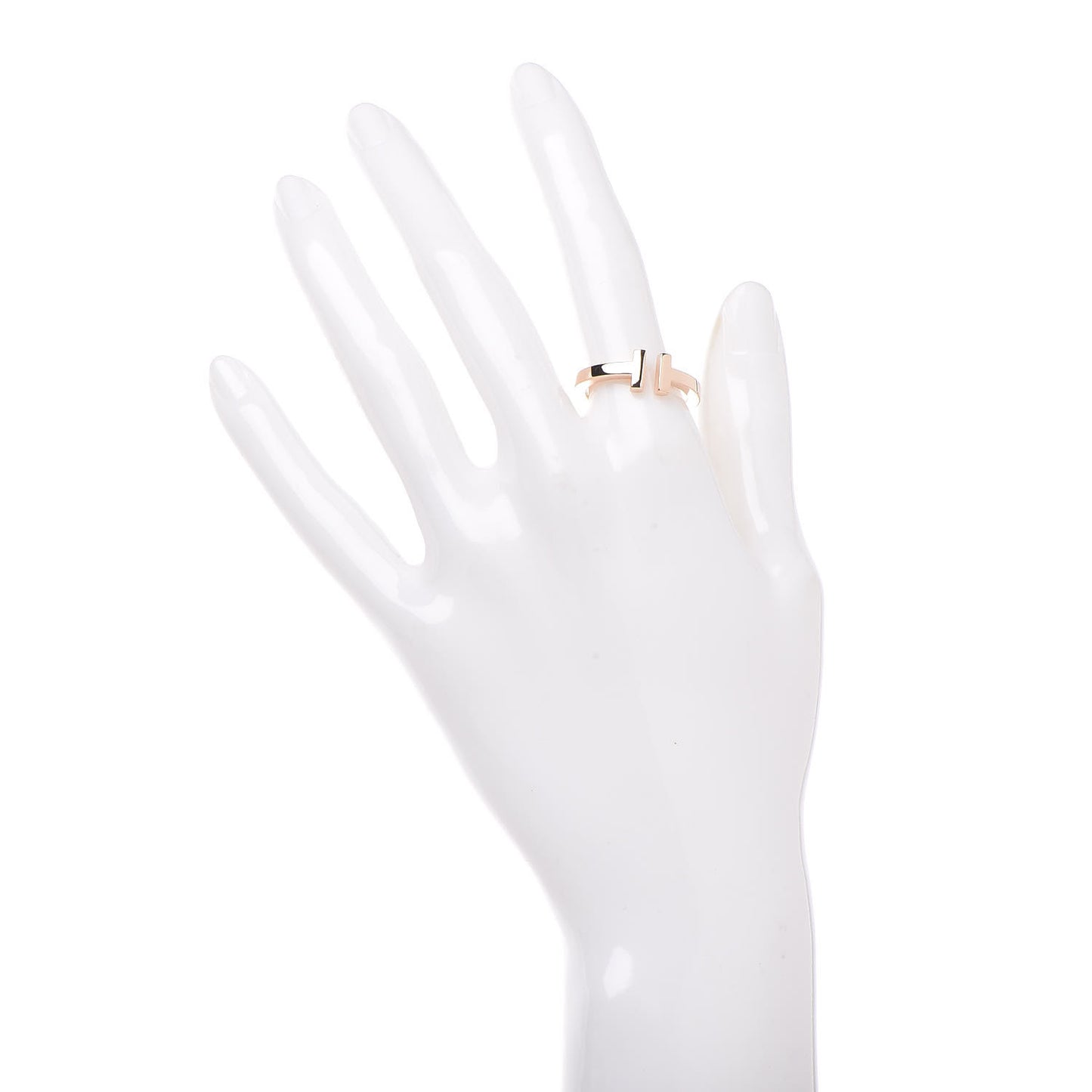 18K Rose Gold T Square Ring 57 8