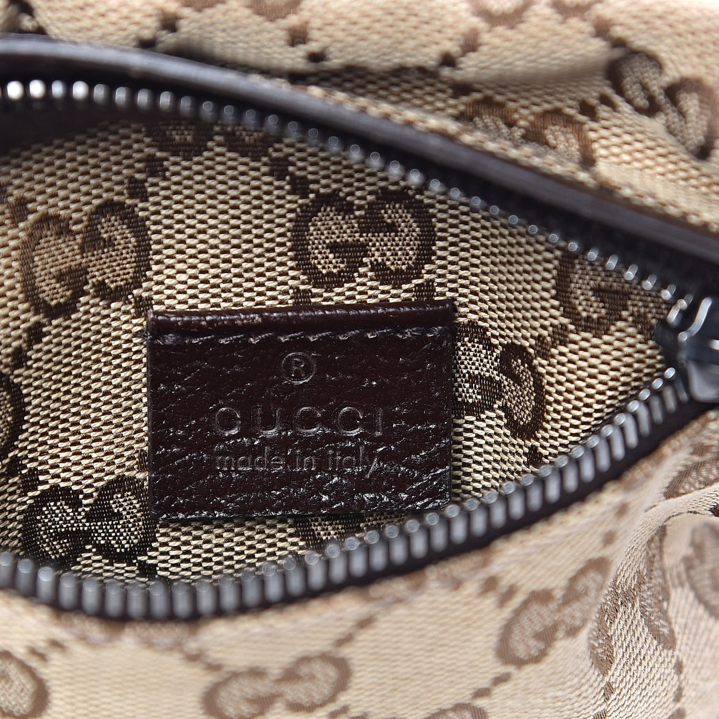 GG Monogram Double Pocket Belt Bag Dark Brown