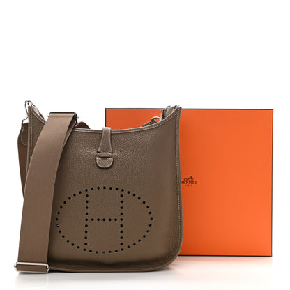 Hermes Taurillon Clemence Evelyne III PM Etoupe 8 of 8