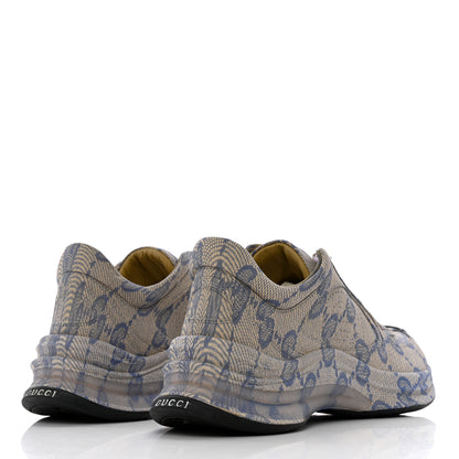 Gucci Ultralight Plume Calfskin Monogram Printed Womens Gucci Run Sneakers 38 Beige Blue 4 of 7