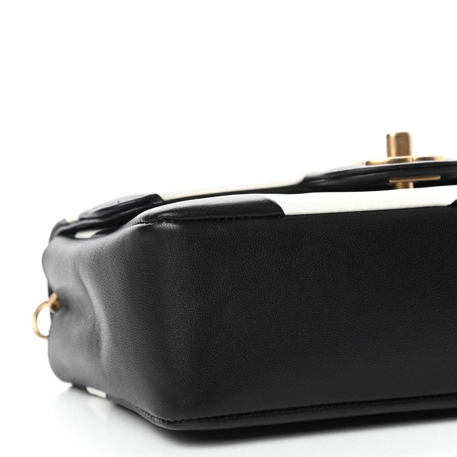 Chanel Lambskin Geometric Patchwork Mini Flap Black White 8 of 12