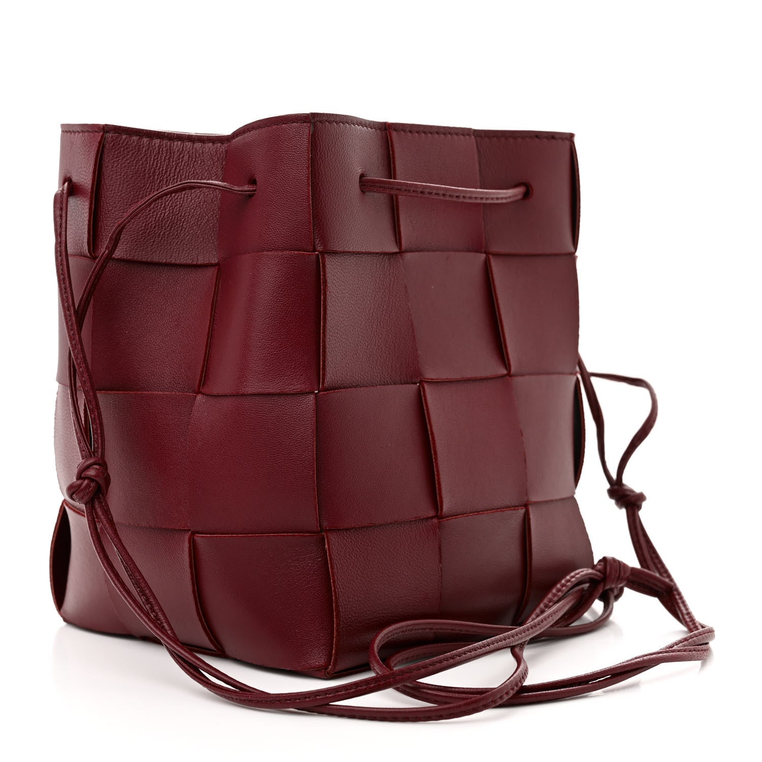 Bottega Veneta Nappa Maxi Intrecciato Small Cassette Bucket Bag Bordeaux 3 of 9