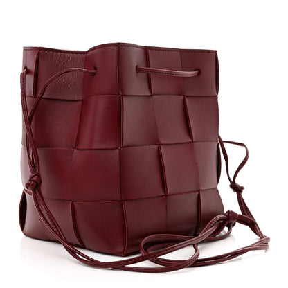 Bottega Veneta Nappa Maxi Intrecciato Small Cassette Bucket Bag Bordeaux 3 of 9