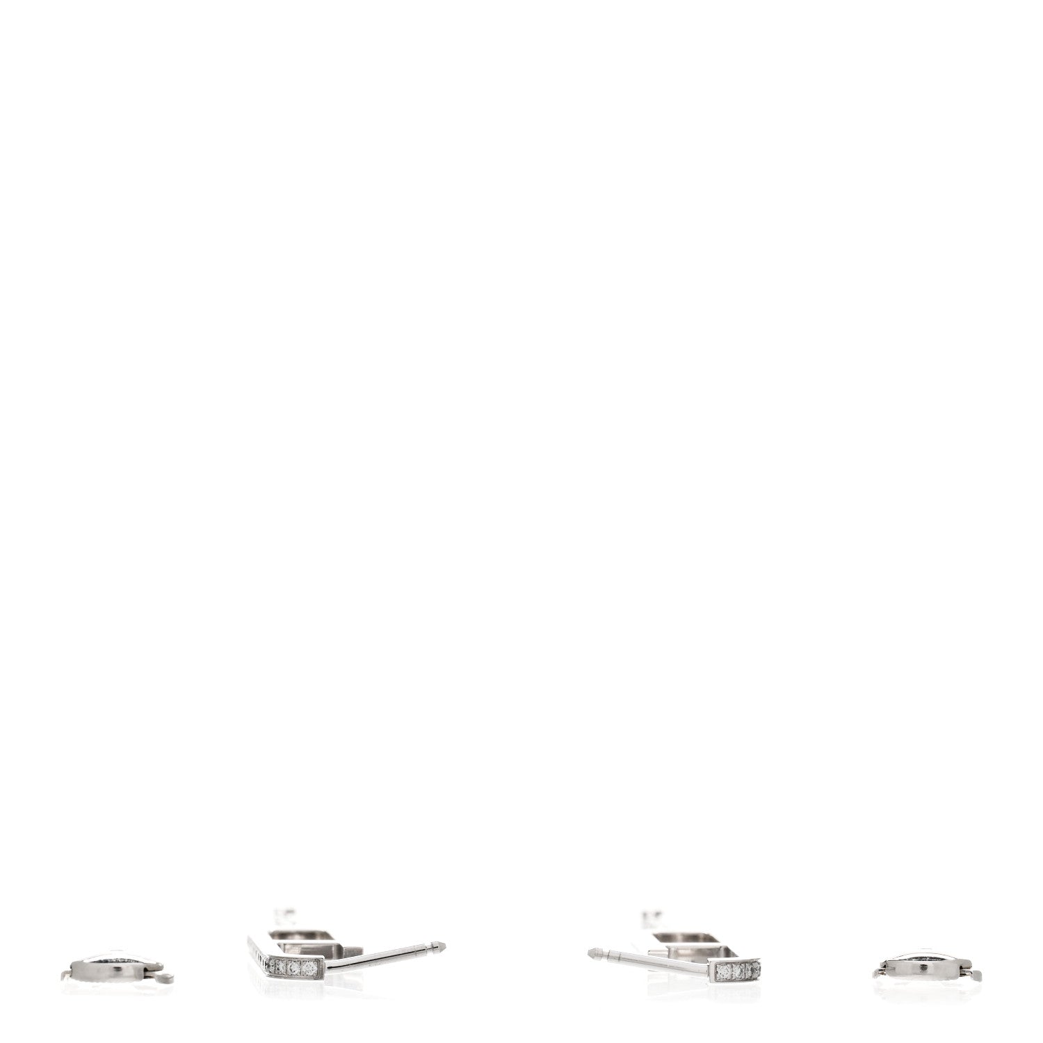 Hermes 18K White Gold Diamond Ever Chaine D'Ancre Enchainee Earrings 3 of 4