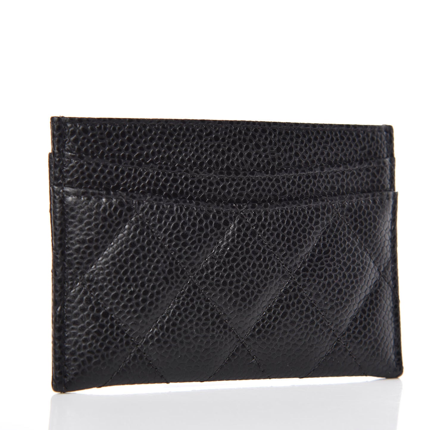 Caviar Quilted Card Holder Black