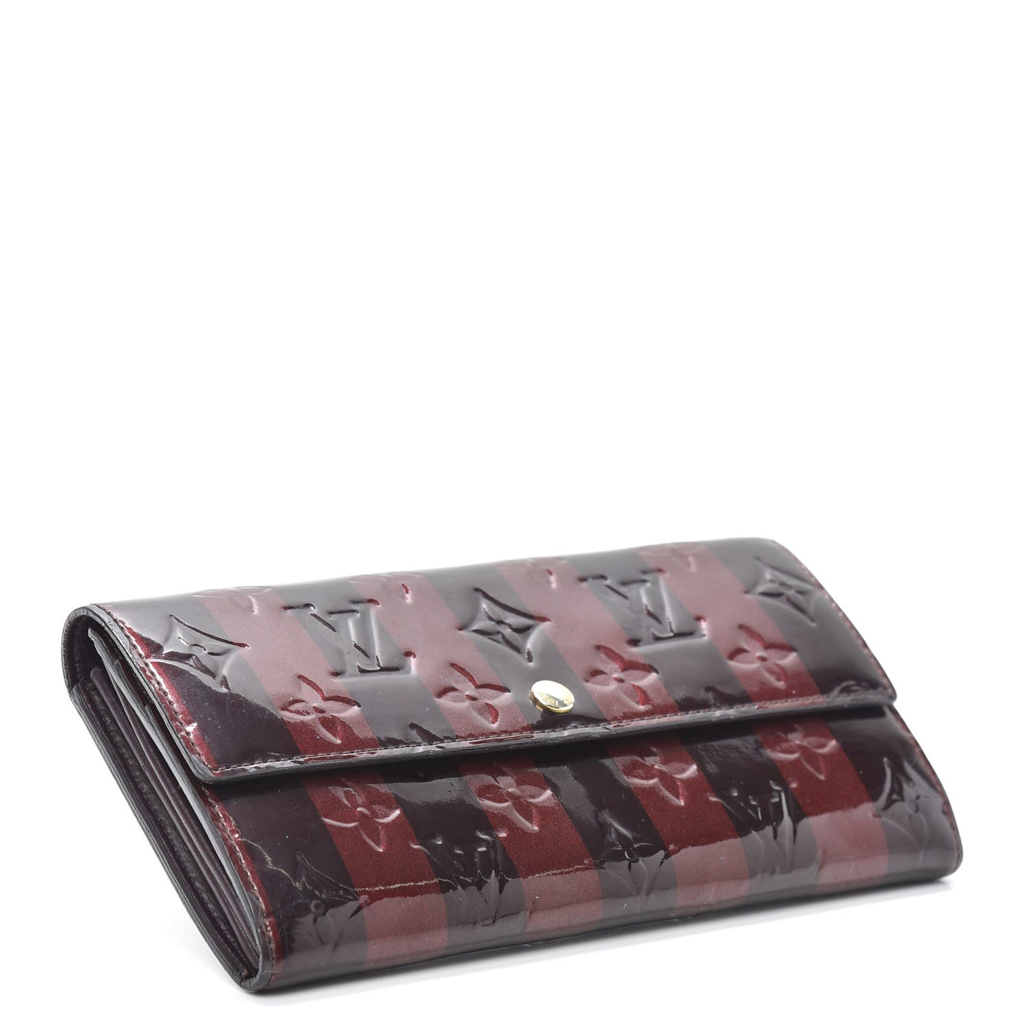 Louis Vuitton Vernis Rayures Sarah Wallet Amarante 4 of 6