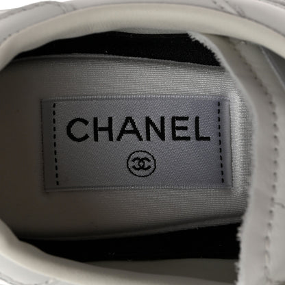 Chanel Calfskin CC Womens Sneakers 38.5 White 6 of 11