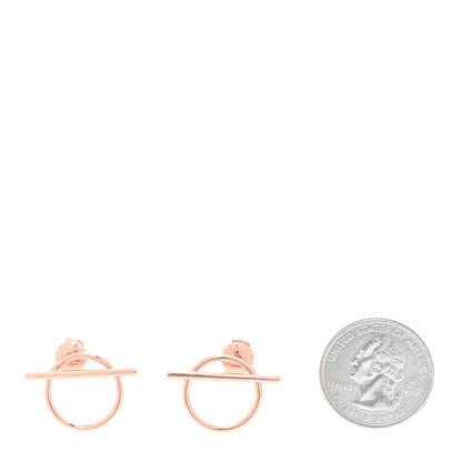 Hermes 18K Rose Gold MM Echappee Earrings 2 of 6