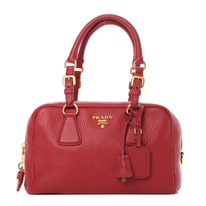 Prada Vitello Daino Bowler Scarlatto 1 of 12