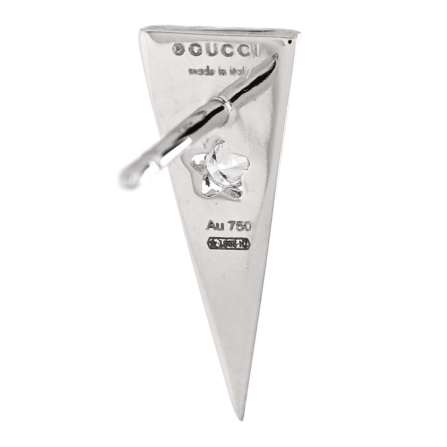 18K White Gold Diamond Icon Asymmetric Stud Earrings