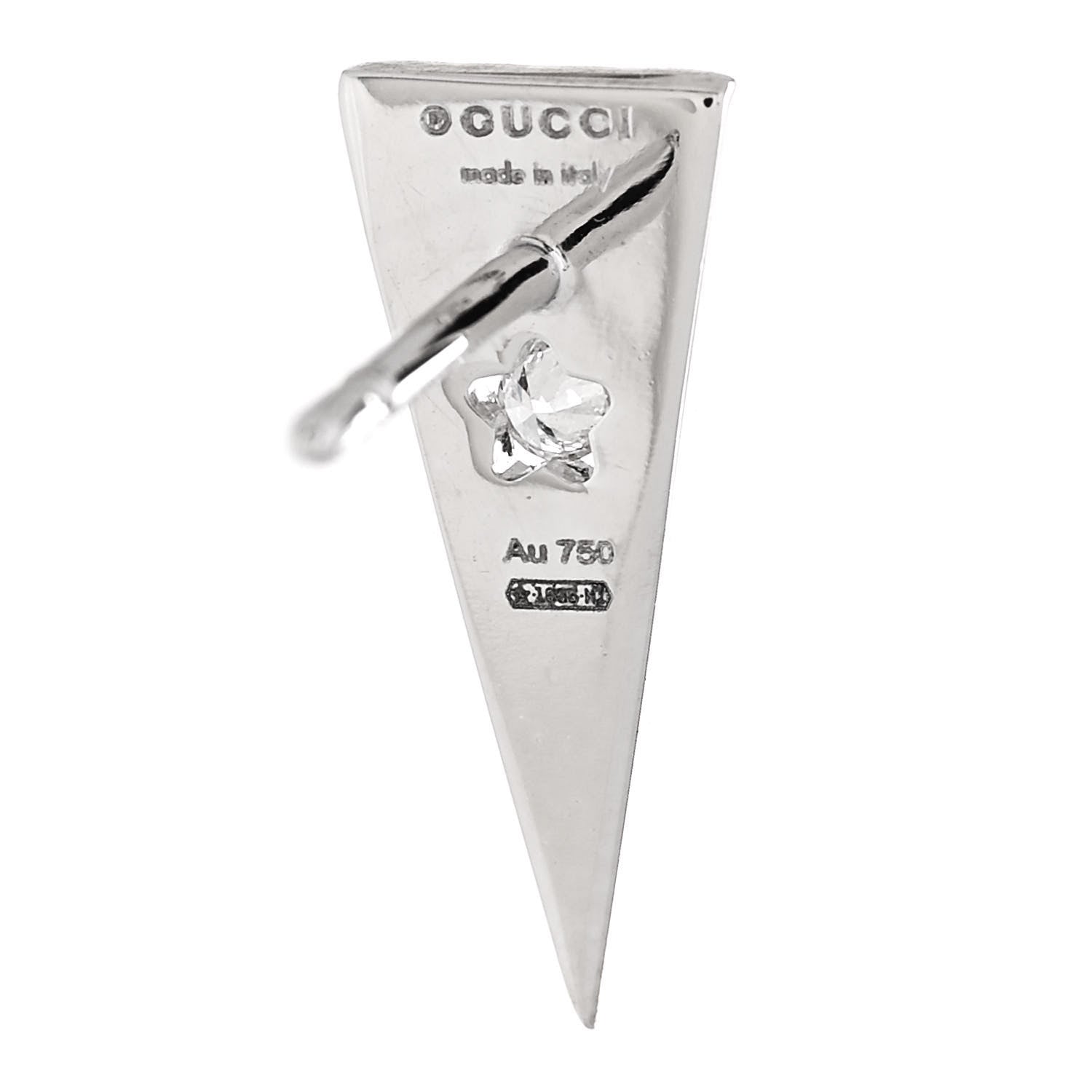 Gucci 18K White Gold Diamond Icon Asymmetric Stud Earrings 4 of 4