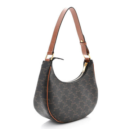 Celine Triomphe Canvas Calfskin Ava Shoulder Bag Tan 3 of 13