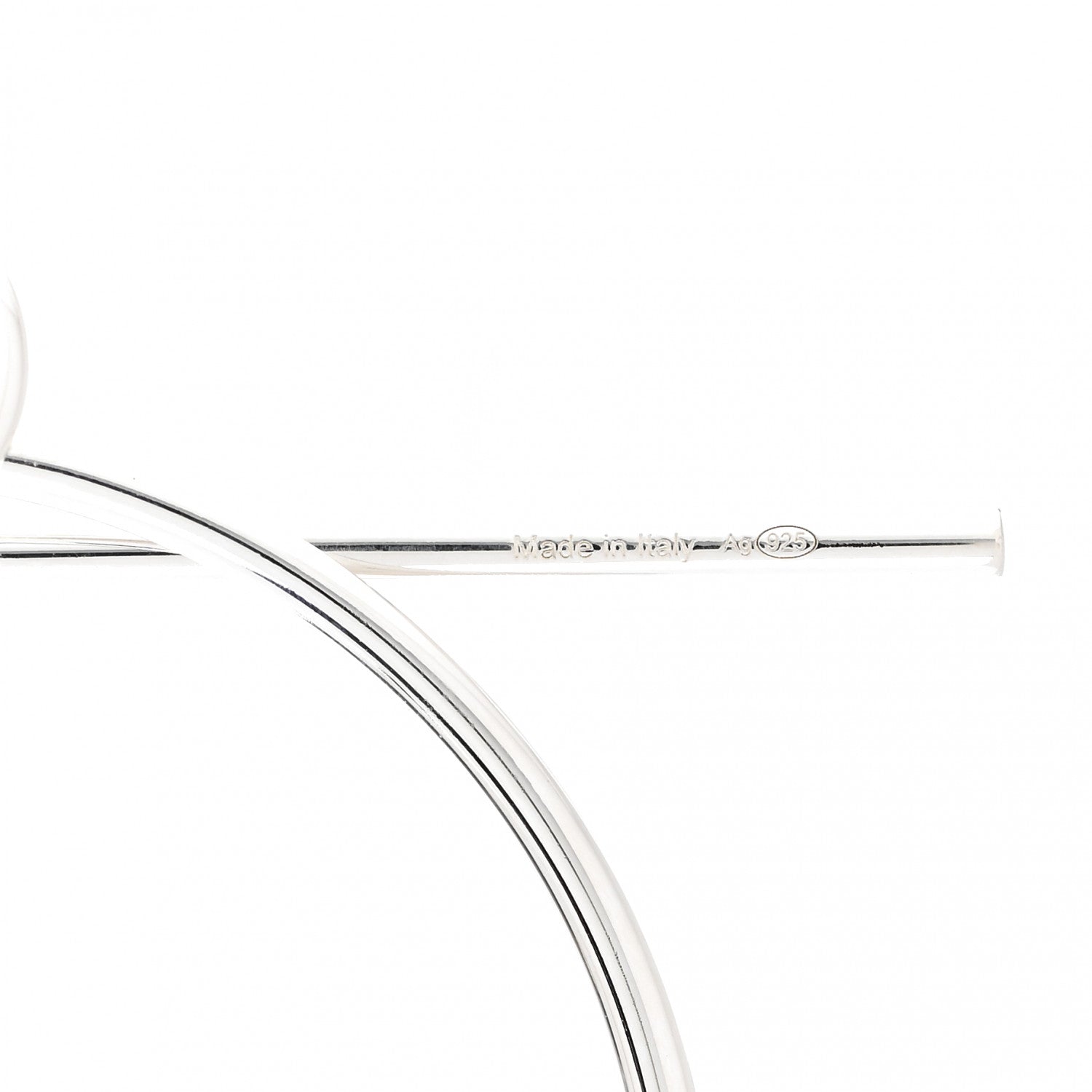 Hermes Sterling Silver MM Loop Earrings 5 of 6